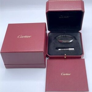NEW Cartier LOVE Bracelet Classic Size in White Gold